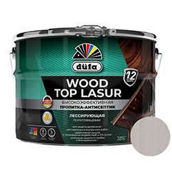 Пропитка-Антисептик для дерева Серый 9 л Dufa Wood top Lasur