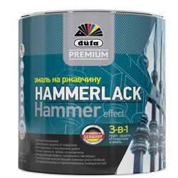 Эмаль по ржавчине 3в1 DUFA Premium HAMMERLACK Молотковая Коричневая 2,5 л