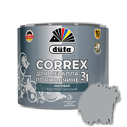 Грунт эмаль по ржавчине 3в1 Матовая 2 л Серый 7004 Dufa CORREX