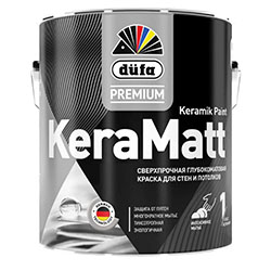 Краска сверхпрочная для стен и потолков BW 0.9 л глубокоматовая Dufa Premium Keramilk Paint KeraMatt 