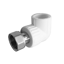 Уголок с накидной гайкой Ø 25х1" ВР полипропилен Белый Valfex