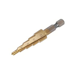 Сверло ступенчатое по металлу 4-12 мм прямое титан Sturm