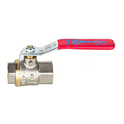 Кран шаровой 1001 Euro Ду50 2" ВР/ВР никелированный полнопроходной рычаг красный Aquasfera