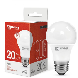 Лампа светодиодная LED-A60-VC 20Вт 230В Е27 4000К 1900Лм IN HOME