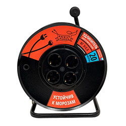 Удлинитель силовой на металлической катушке КГ-ХЛ 3х2,5 4 гнезда 20 м с з/к УКМ04-3636 РЫЖАЯ ТАКСА