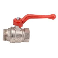 Кран шаровой для воды 1" ВР/НР ручка-рычаг Латунь никелированная VALFEX