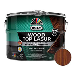 Пропитка-Антисептик для дерева Махагон 9 л Dufa Wood top Lasur