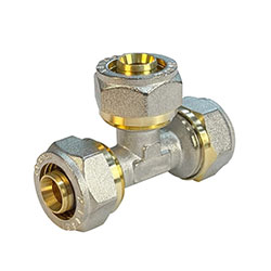 Тройник обжимной для труб металлопласт Ø 26x20х26 Valfex