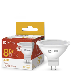 Лампа светодиодная LED-JCDR-VC 8Вт 230В GU5.3 3000К 720Лм IN HOME