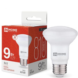 Лампа светодиодная LED-R63-VC 9Вт 230В Е27 4000К 810Лм IN HOME