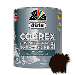 Грунт эмаль по ржавчине 3в1 Матовая 0,75 л Шоколад 8017 Dufa CORREX