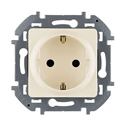 Розетка с заземлением и шторками Слоновая кость Legrand INSPIRIA