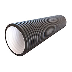 Труба двустенная гофрированная ПНД диаметр 400/350 мм SN6 без раструба Дренажный колодец цвет Черный 6 м