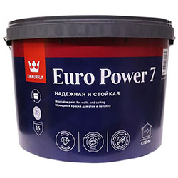 Краска моющаяся краска для стен и потолка 9 л База С Tikkurila EURO POWER 7