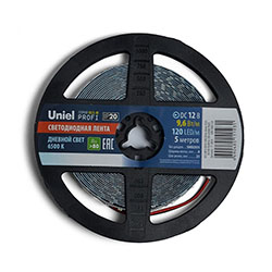 Светодиодная лента Uniel ULS-M13-2835-120LED/m-8mm-IP20-DC12V-9,6W/m-5M-6500K