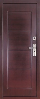 Картинка Дверь стальная форпост С-128 размер 860х2050 мм левая с цилиндрическим замком и дверной фурнитурой