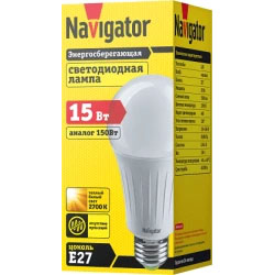 Лампа светодиодная Navigator LED 15вт E27 A70 2700К теплый свет