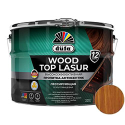 Пропитка-Антисептик для дерева Тик 9 л Dufa Wood top Lasur