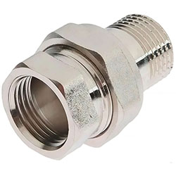 Американка ВН 1 1/4' прямая гайка-штуцер латунь никелированная сгон разъемный Aquadeel