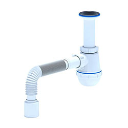 Сифон для кухонной мойки 1 1/2"x40 с гибкой трубой 40x40/50 мм АНИ Пласт Грот А0515