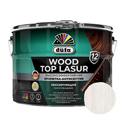 Пропитка-Антисептик для дерева Белый 9 л Dufa Wood top Lasur