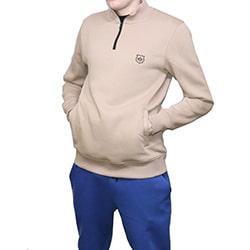 Мужская толстовка на молнии с начесом цвет Бежевый размер 56 М8101N