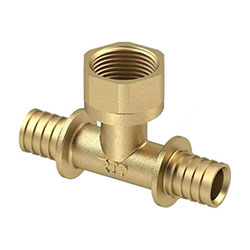 Тройник аксиальный переходной 20х3/4" ВРх20 мм Латунь РОСТерм