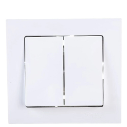 Schneider ATLASDESIGN Белый выключатель двухклавишный в сборе ATN000152