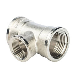 Тройник ВВВ 1"х3/4"х1" переходной никелированный STOUT