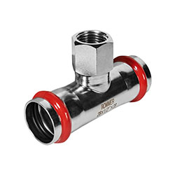 Тройник-переходник ВПр-ВР Ø 28х1/2"х28 Нержавеющая сталь пресс ROMMER