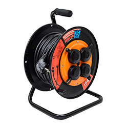 Удлинитель силовой на катушке КГ-ХЛ 3х2,5 4 гнезда 25 м IP44 с з/к РЫЖАЯ ТАКСА