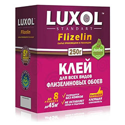 Клей обойный для флизелиновых обоев 250 г LUXOL флизелин Standart