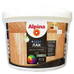 Лак Alpina аква для стен и потолков матовый объем 10 л