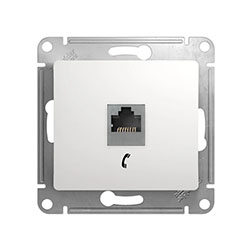 Розетка телефонная RJ11 в рамку Белая Systeme Electric GLOSSA