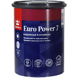Краска моющаяся для стен и потолка 0.9 л База А Tikkurila EURO POWER 7