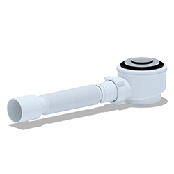 Сифон для душевого поддона 1 1/2"х50 гибкая труба 375х40/50 хром клик-клак E415CL АНИ пласт