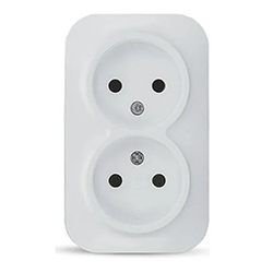 Розетка двухместная ОП Frea 16А IP20 250В без заземления АБС-пластик Белая TOKOV ELECTRIC