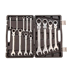 Набор ключей комбинированных трещоточных шарнирных 13 шт MATRIX