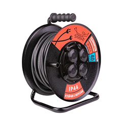 Удлинитель силовой на катушке КГ-ХЛ 3х1,5 4 гнезда 40 м IP44 с з/к РЫЖАЯ ТАКСА