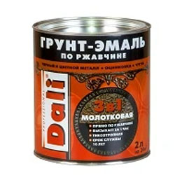 DALI грунт-эмаль по металлу 3 в 1 Зеленая молотковая 2 л