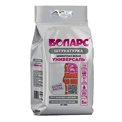 Штукатурка цементная под покраску Белая 2-30 мм 5 кг Боларс Универсаль