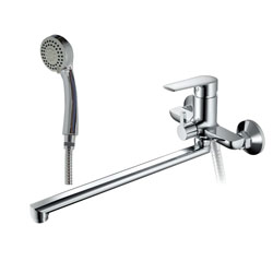 Смеситель для ванны длинный излив латунь VALFEX Elara Chrome VF.22563