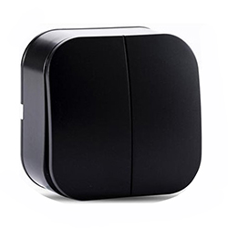 Выключатель 2 клавиши ОП Frea 10А IP20 250В АБС-пластик Карбон TOKOV ELECTRIC