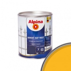 Альпина эмаль по ржавчине 3 в 1 Желтая 0,75 л