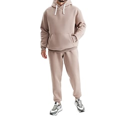 Мужской костюм с капюшоном и начесом цвет Бежевый размер 54 MH98030N