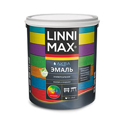Эмаль универсальная акриловая Атмосферостойкая база 1 Белая 2,5 л LINNIMAX Аква