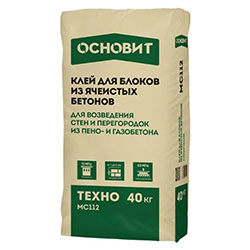 Клей для блоков Внутренние и наружные работы 40 кг Основит ТЕХНО МС112