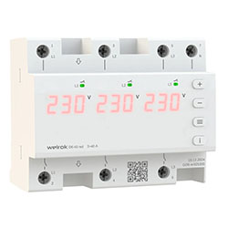 Реле напряжения трехфазное 6 модулей D6-40 red 40A Welrok Реле напряжения трехфазное 6 модулей D6-40 red 40A Welrok