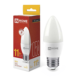 Лампа светодиодная LED-СВЕЧА-VC 11Вт 230В Е27 3000К 1050Лм IN HOME