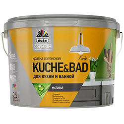 Краска для кухни и ванной 2,5 л база 1 матовая Dufa Kuchen